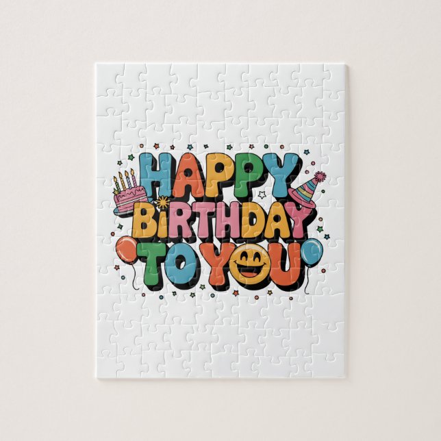 Smiley Happy Birthday Jigsaw Puzzle (Vertical)