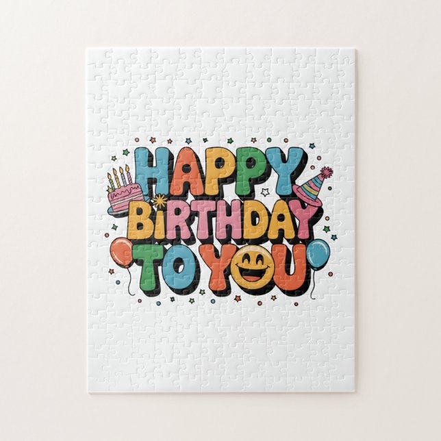 Smiley Happy Birthday Jigsaw Puzzle (Vertical)