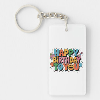 Smiley Happy Birthday Key Ring