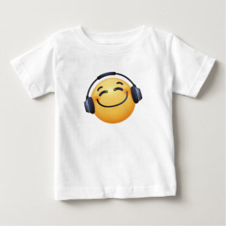 Smiley Headhphoned Emoji Fine Jersey Baby T-Shirt