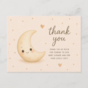 Smiley Moon Baby Shower Thank You Postcard