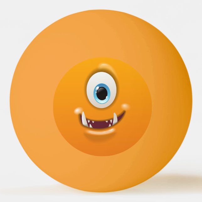 Smiley One-Eyed Monster Personalise Ping Pong Ball (Front)