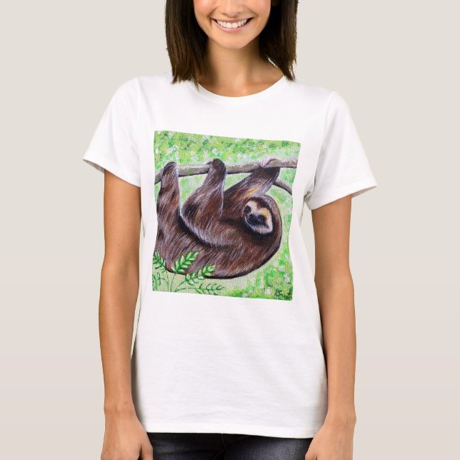 Smiley Sloth Painting T-Shirt (Front)