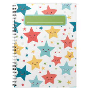 Smiley Stars Fun Nursery Happy kids Pattern  Notebook