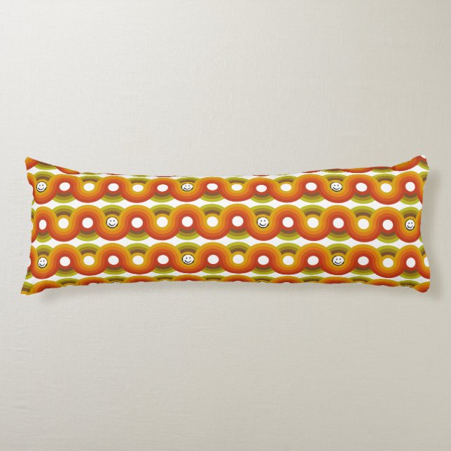 Smiley Vintage Retro Pattern No. 02 Body Cushion (Front)