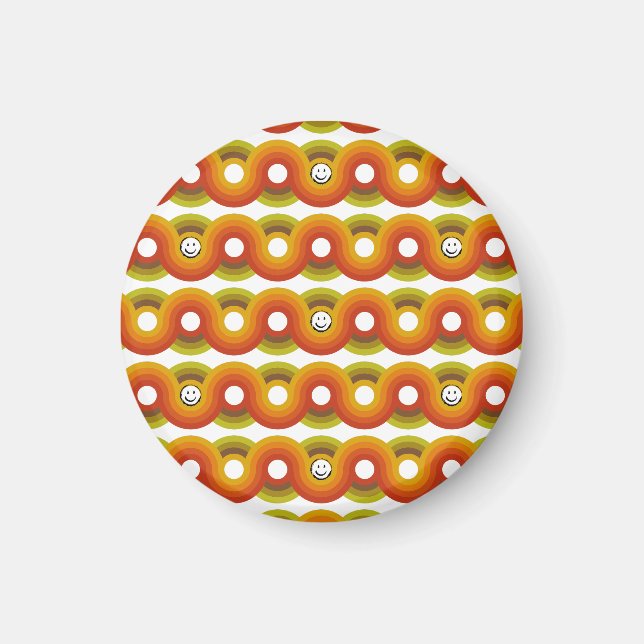 Smiley Vintage Retro Pattern No. 02 Magnet (Front)