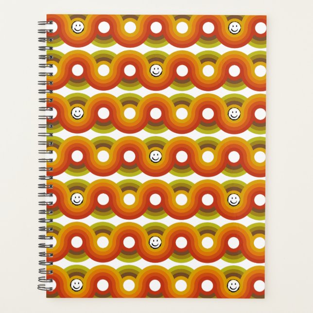 Smiley Vintage Retro Pattern No. 02 Planner (Front)