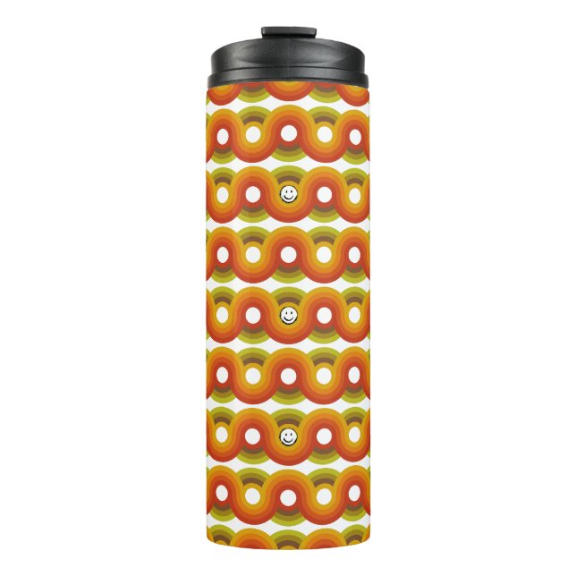 Smiley Vintage Retro Pattern No. 02 Thermal Tumbler (Front)