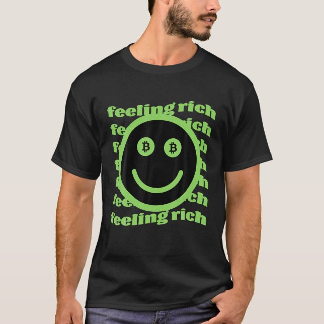 Smiley Wink Face Crypto Coin Bitcoin Investor Feel T-Shirt (Front)