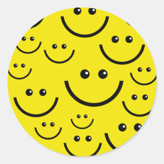 Smilie Face Background Classic Round Sticker