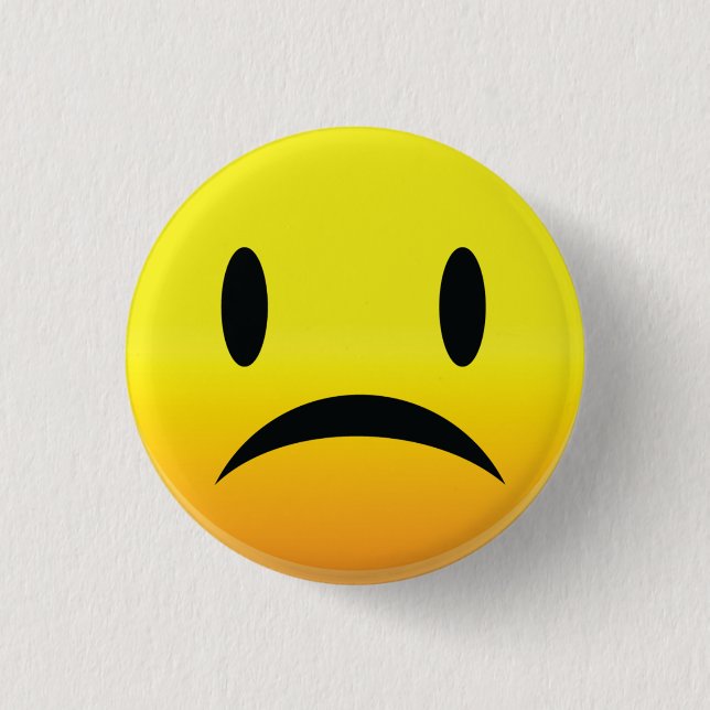Smilie Face Sad 3 Cm Round Badge (Front)