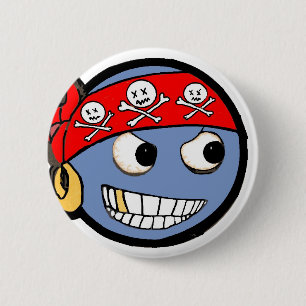 smilie pirate 6 cm round badge