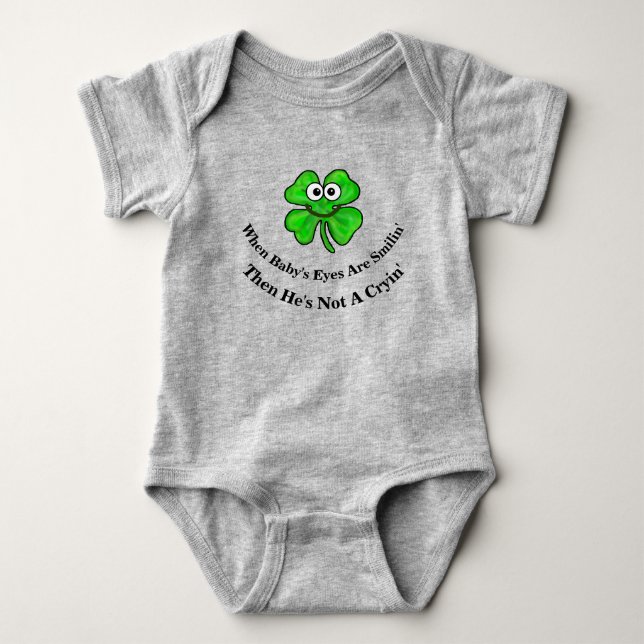 Smilin' Shamrock Irish Baby T-shirt Bodysuit (Front)