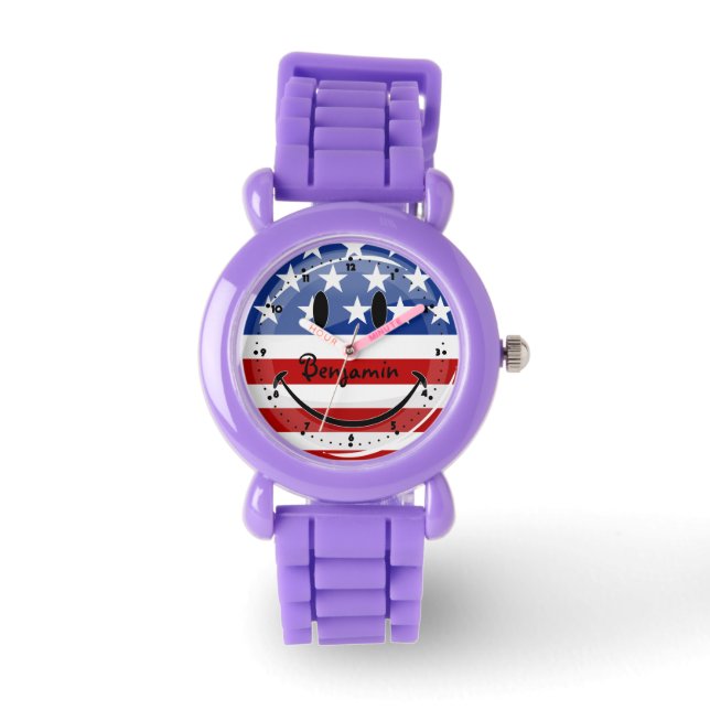 Smiling American Flag Watch (Front)