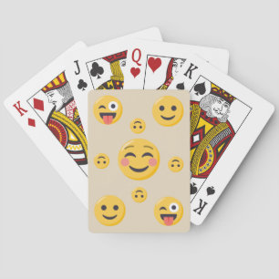 Smiling and Funny Emoji Faces Playing Cards