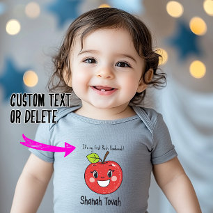 🍎Smiling Apple Delight with custom text Baby Bodysuit