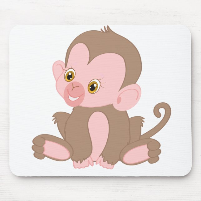 Smiling Baby Monkey Mouse Pad (Front)
