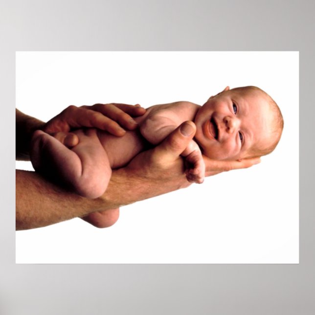 Smiling Baby on Hand Poster (Front)