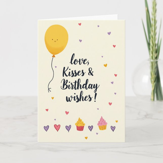 Smiling Balloon Birthday Card (Front)
