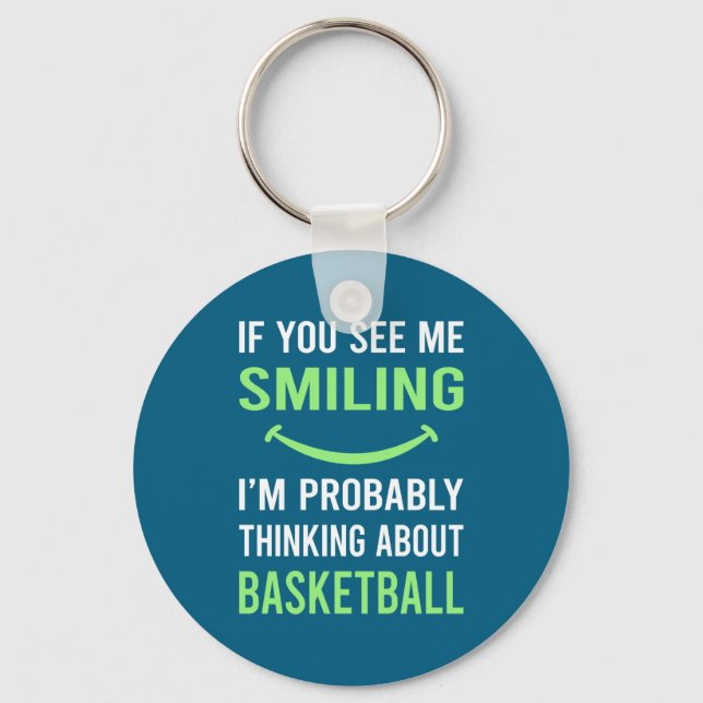Smiling basketball t shirt  key ring (Front)
