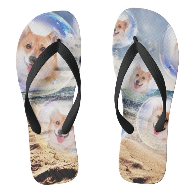 Smiling Beach Corgis Jandals (Footbed)