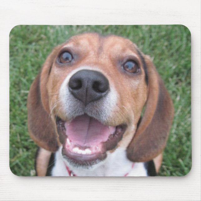 Smiling Beagle Mouse Pad (Front)