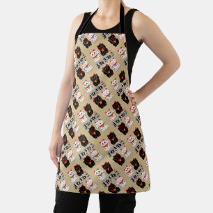 Smiling Beckoning cat - Japanese Manekineko Apron