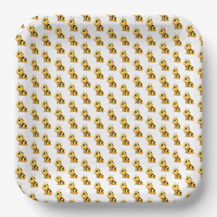 Smiling Bee Baby Shower Paper Plate