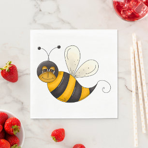 Smiling Bee Fun Bumblebee Character Napkin