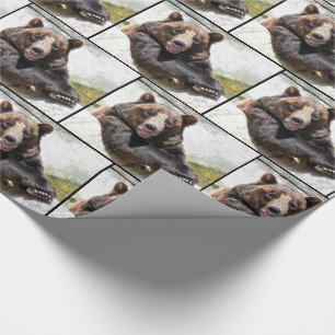 Smiling Black Bear Wrapping Paper