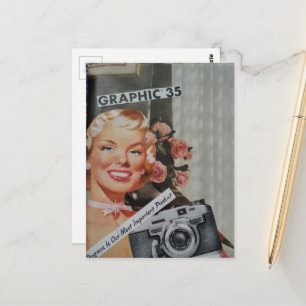 Smiling Blonde Woman Collage Postcard