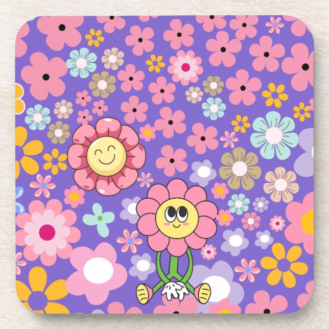 Smiling Blooms Decorative  Coaster (Front)