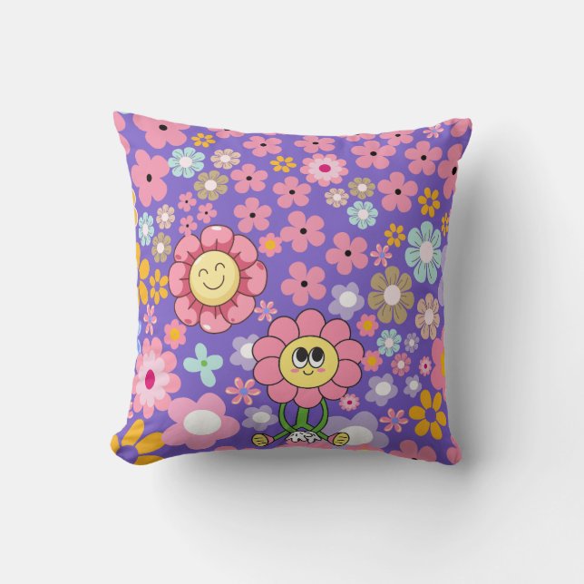 Smiling Blooms Decorative Pillow (Front)