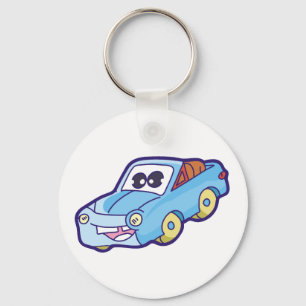 Smiling Blue Car Key Ring