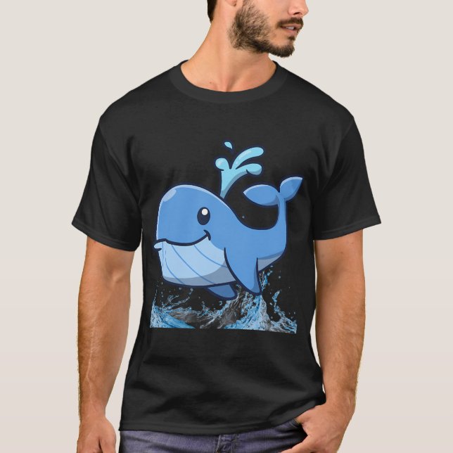 Smiling Blue Whale T-Shirt (Front)