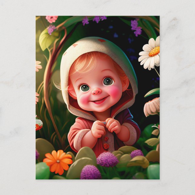 Smiling Boy 3d Postcard (Front)