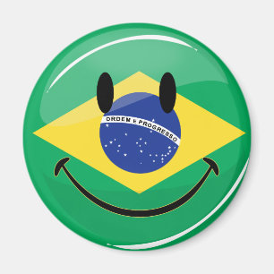 Smiling Brazilian Flag Magnet
