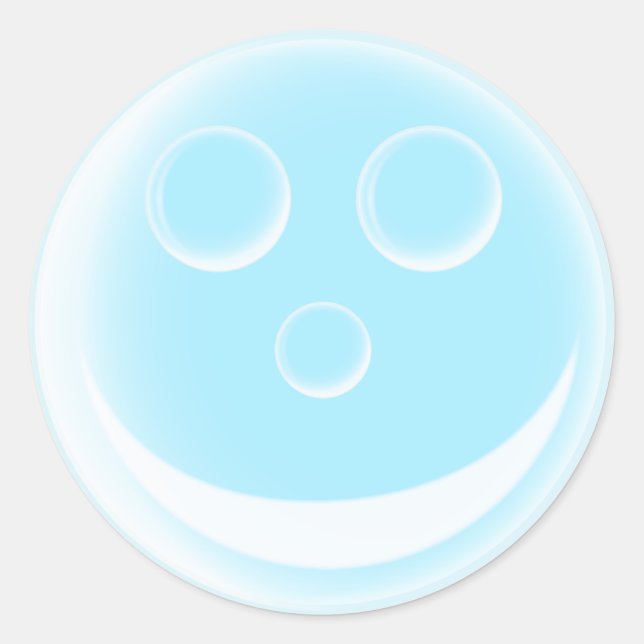 Smiling bubble classic round sticker (Front)