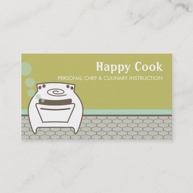 smiling bubble oven cooking baking business car... card (Front)