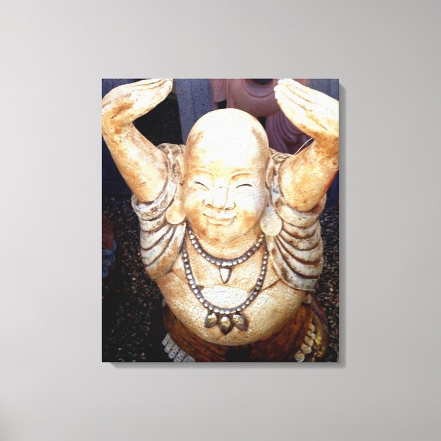 smiling buddha wrapped canvas (Front)