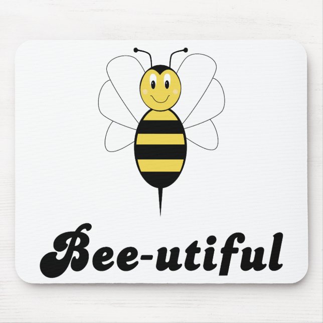 Smiling Bumble Bee Bee-utiful Mousepad (Front)