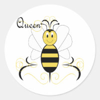 Smiling Bumble Bee Queen Bee Sticker