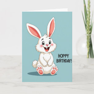 Smiling Bunny Birthday Card