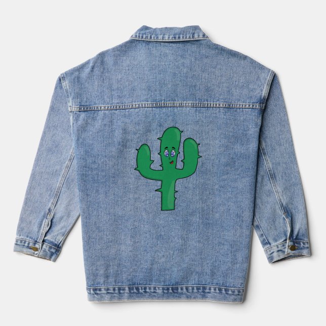 Smiling Cactus Denim Jacket (Back)