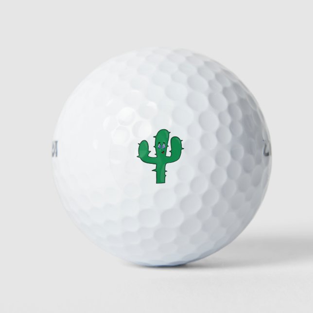 Smiling Cactus Golf Balls (Front)