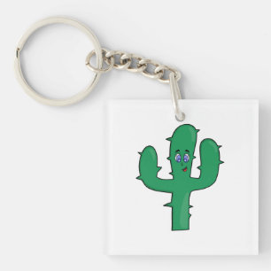 Smiling Cactus Key Ring