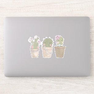Smiling Cactus Trio Watercolor Design