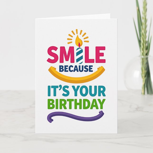 Smiling Candle Birthday Card (Front)