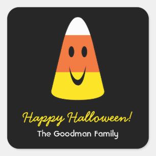 Smiling candy corn fun cute Halloween favour tag