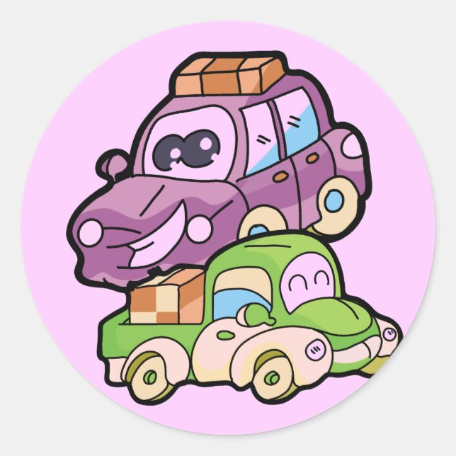 Smiling Car and Truck T-shirts and Gifts Classic Round Sticker (Front)